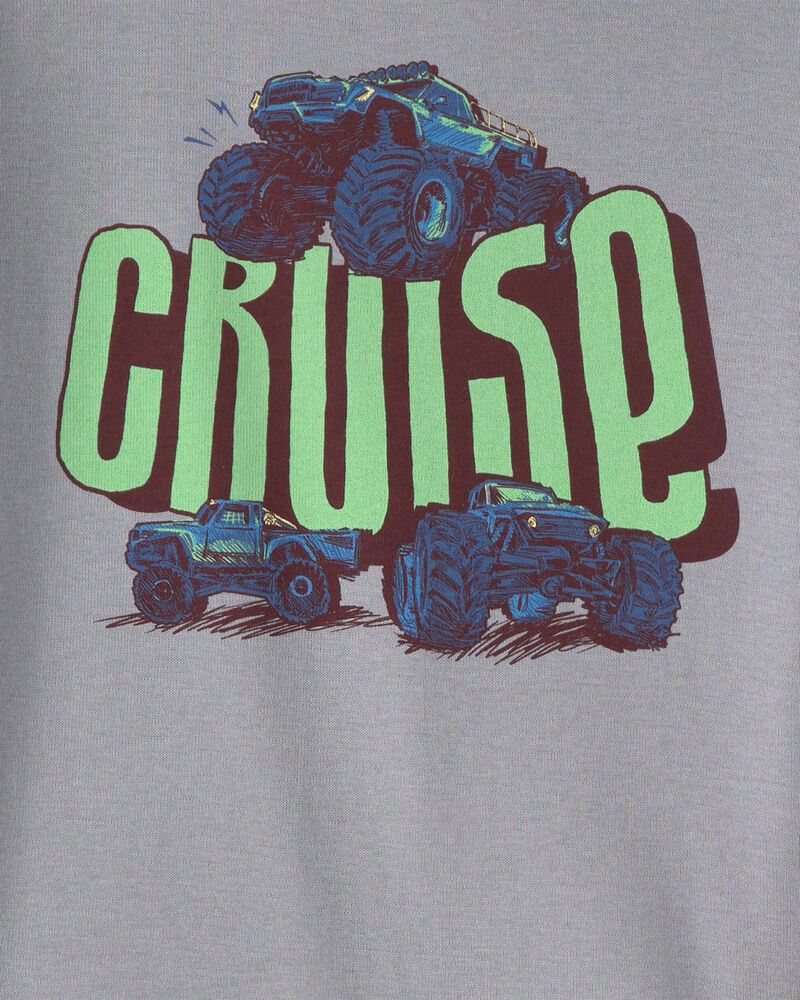 Toddler Boy Monster Truck 100% Cotton Snug Fit 4-Piece Pyjama Set - Grey, image 2 of 4 slides