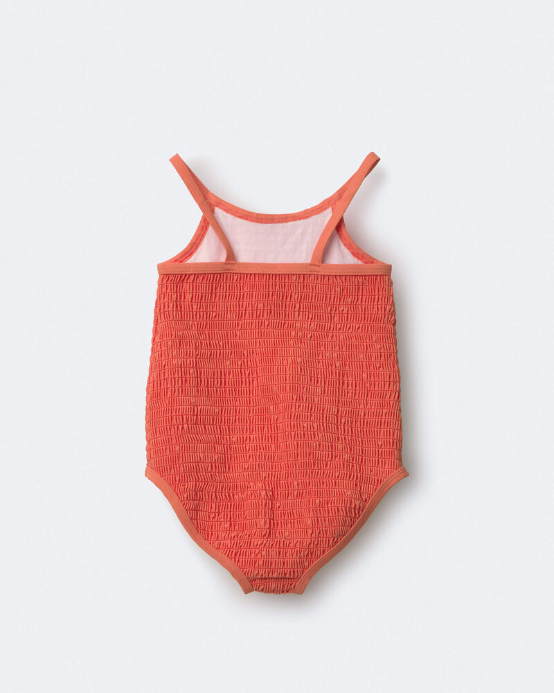 Toddler Girl Maillot une pi&egrave;ce &agrave; smocks - Orange, image 4 of 7 slides