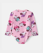 Baby Girl Disney&copy; Minnie Mouse Gingham Long-Sleeve 1-Piece Swimsuit - Pink, image 3 of 4 slides