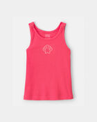 Toddler Girl Shell Ribbed Tank Top - Orange, image 1 of 3 slides