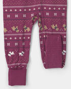 Baby 1-Piece Fair Isle PurelySoft&trade; Snug Fit Pyjama - Burgundy, image 4 of 9 slides