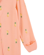 Baby Girl Pineapple Print 2-Way Zip PurelySoft Convertible Foot Sleeper Pyjamas - Coral, image 3 of 7 slides