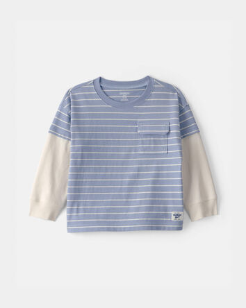 Toddler Boy Striped Colorblock Long-Sleeve Tee - Blue, 