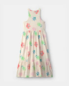 Filles - Robe longue sans manches &agrave; motif de fleurs tropicales - Ivoire, image 2 sur 3 diapositives