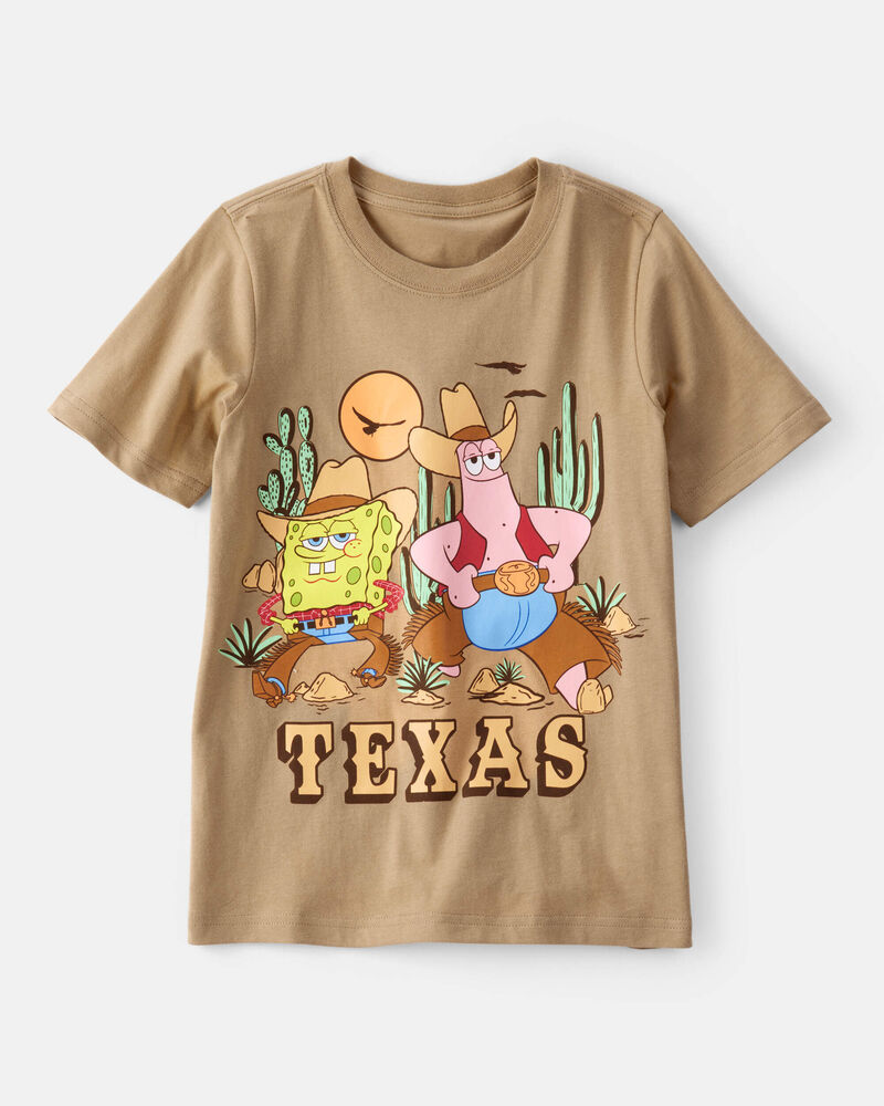 Boys Spongebob Squarepants&trade; Texas Short-Sleeve Graphic Tee - Brown, image 1 of 2 slides