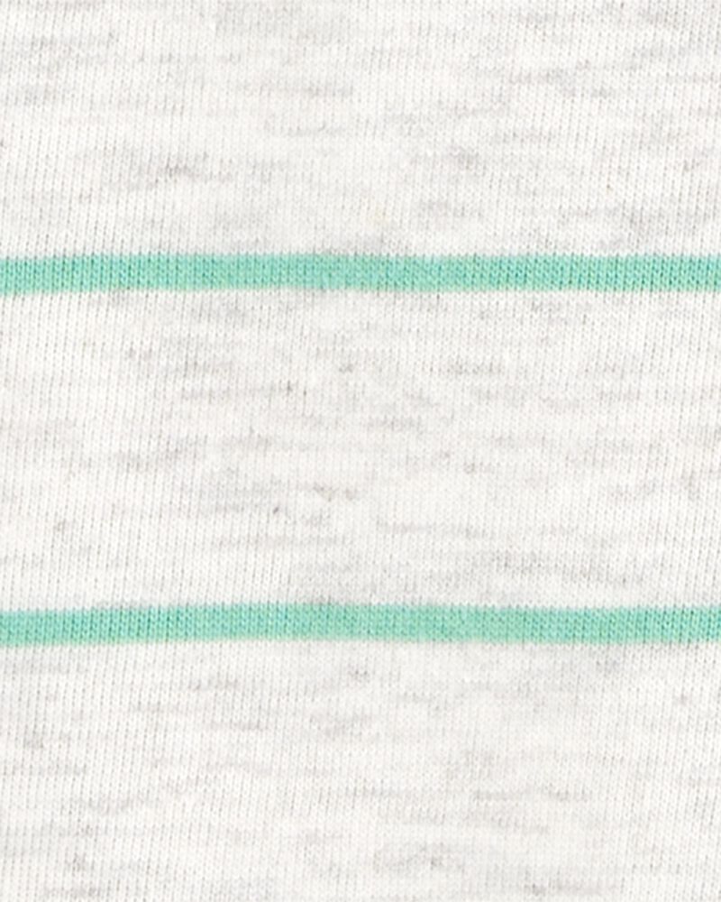 Kid Striped Short-Sleeve Pocket Tee- Grey, image 2 of 3 slides