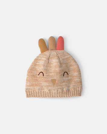 Baby Thanksgiving Turkey Knit Hat - Cream, 