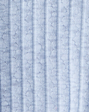 Girls Cinched Rib Top - Blue, 