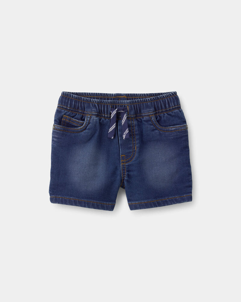 B&eacute;b&eacute; gar&ccedil;on - Short &agrave; cordon de serrage en denim - D&eacute;lav&eacute; fonc&eacute;, image 1 sur 3 diapositives