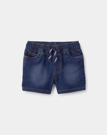 Baby Boy Denim Drawstring Shorts - Dark Wash, 