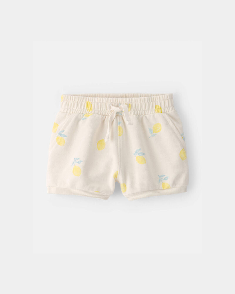 Baby Girl French Terry Shorts - Cream, image 1 of 5 slides