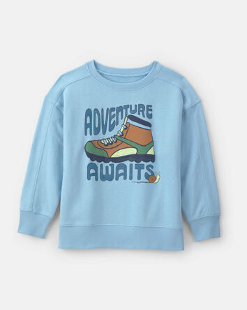 Gar&ccedil;ons - Chandail en jersey bouclette &laquo;Adventure Awaits&raquo; - Bleu, 