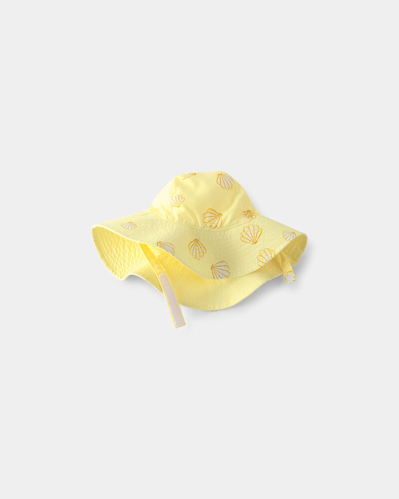 Baby Girl Seashell Reversible Swim Hat - Yellow, image 3 of 4 slides