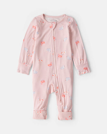 Baby Girl Flamingo PurelySoft&trade; Snug Fit Sleeper - Pink, 