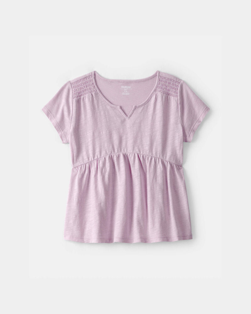 Girls Peplum Short-Sleeve Top - Purple, image 1 of 3 slides