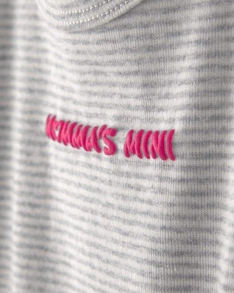 Baby Girl Momma's Mini' Short-Sleeve Romper - Grey, image 2 of 4 slides