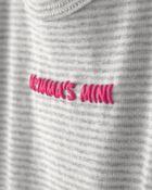 Baby Girl Momma's Mini' Short-Sleeve Romper - Grey, image 2 of 4 slides