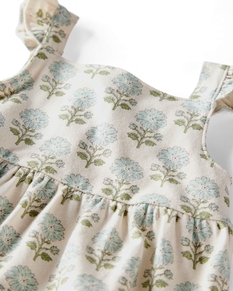 Bébé Robe en coton biologique à motifs de fleurs, image 5 sur 6 diapositives
