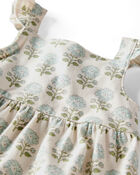 Bébé Robe en coton biologique à motifs de fleurs, image 5 sur 6 diapositives