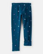 Girls Ice Skate Print Pull-On Stretch Cozy Leggings - Blue, image 3 of 5 slides
