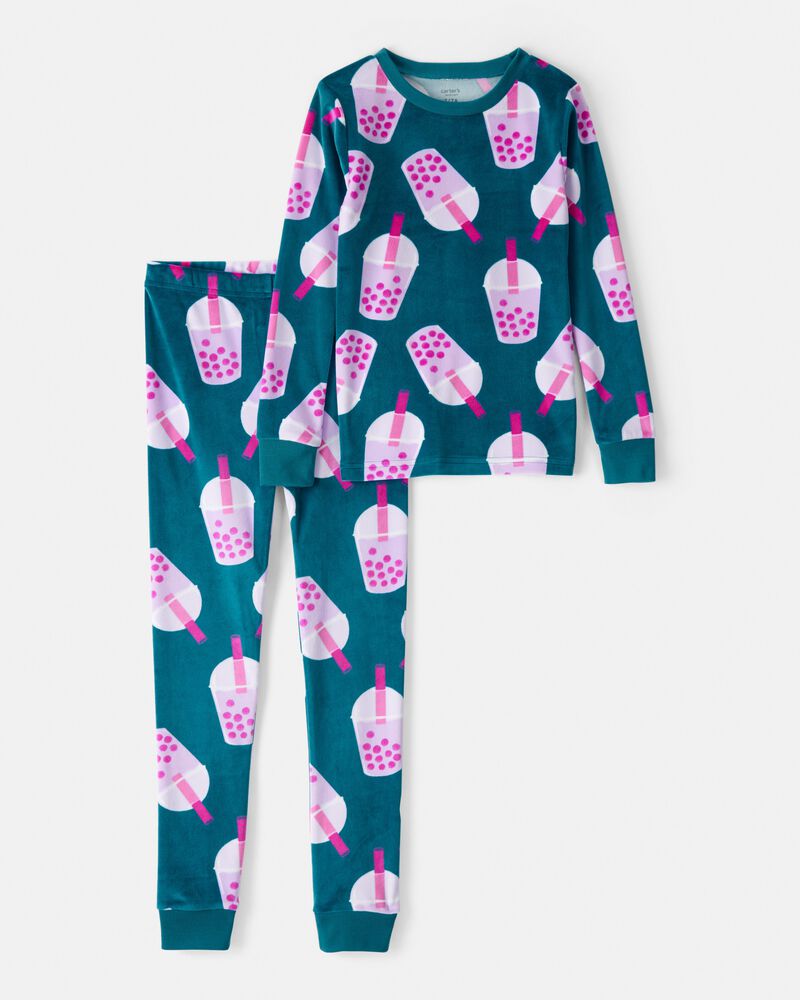 Girls Boba Tea DreamPlush Snug Fit 2-Piece Pyjamas, image 1 of 3 slides