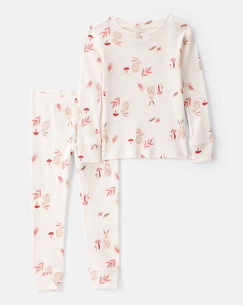 Toddler 2-Piece Bunny Floral 100% Snug Fit Cotton Pyjamas, 