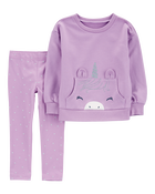 Baby 2-Piece Glitter Unicorn Sweatshirt & Legging Set, image 1 of 3 slides