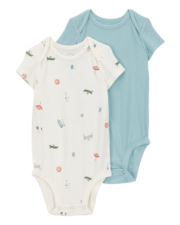 Baby 2-Pack PurelySoft Short-Sleeve Bodysuits, 