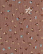 Girls 2-Piece Floral Chambray Long-Sleeve Top & Pant Set - Brown/Blue, image 3 of 5 slides