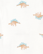 Bébé garçon - Emballage de 5 cache-couches à manches courtes en coton à motifs de dinosaures, image 6 sur 8 diapositives