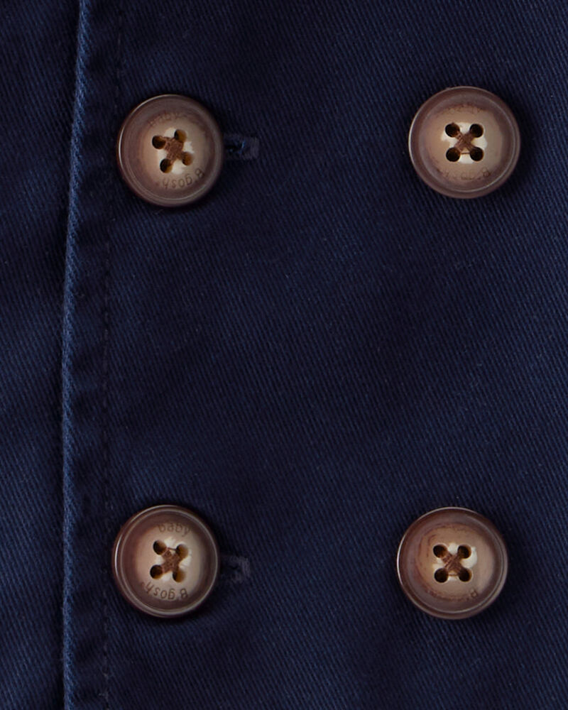 Baby Twill Long-Sleeve Button-Down Jacket - Navy, image 2 of 3 slides