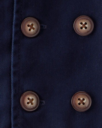 Baby Twill Long-Sleeve Button-Down Jacket - Navy, 