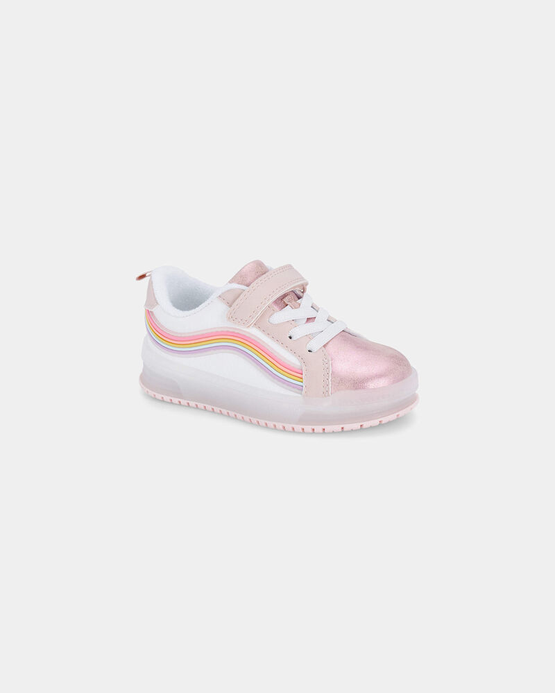 Toute-petit fille - Chaussures d&eacute;contract&eacute;es lumineuses &ndash; Blanc/Rose, image 1 sur 6 diapositives
