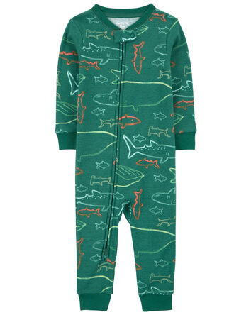 1-Piece Shark 100% Snug Fit Cotton Footless Pyjamas, 