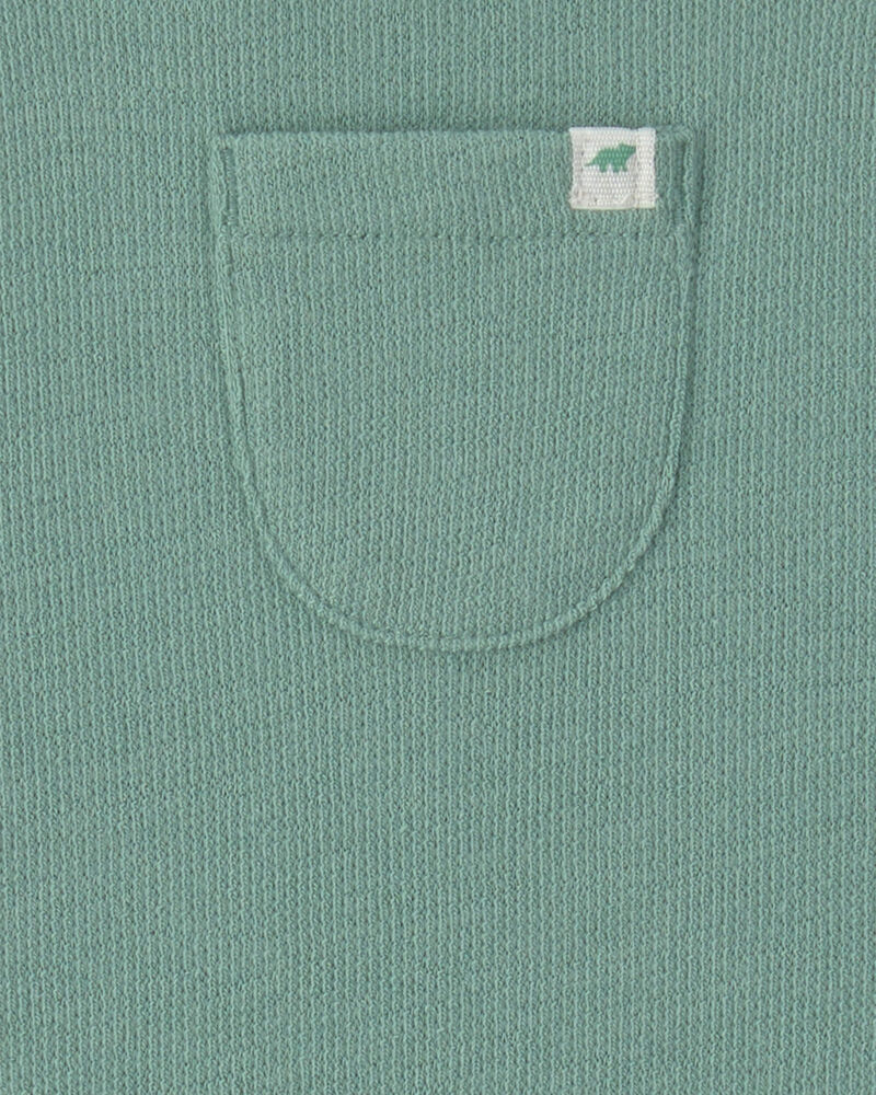 Baby 2-Piece Dinosaur Overall Set - Green/Cream, image 4 of 6 slides