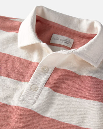 Toddler Boy Striped Collared Shirt Made with Organic Cotton, 