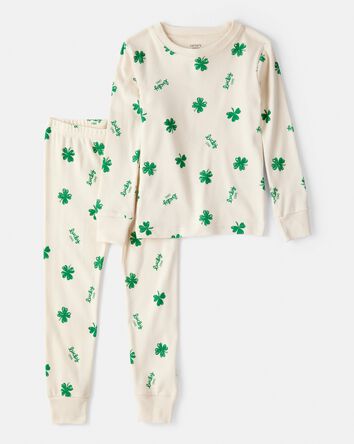 Tout-petit - Pyjamas ajust&eacute;s en coton 100 % pour la f&ecirc;te de la Saint-Patrick - Ivoire, 