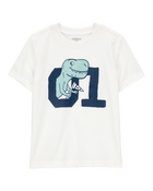 Toddler Dinosaur Print Short-Sleeve Graphic Tee - Ivory, image 1 of 2 slides