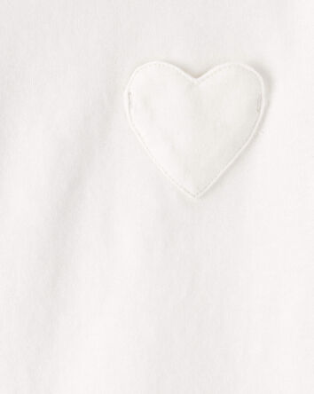 Toddler Girl Heart Pocket Top - Ivory, 