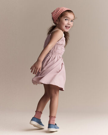 Tout-petit fille - Robe &agrave; smocks - Rose, 