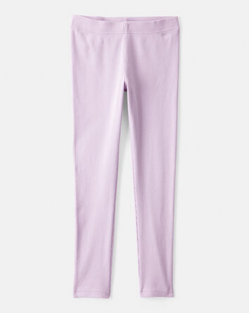 Filles - Legging extensible à enfiler en coton – Mauve, 