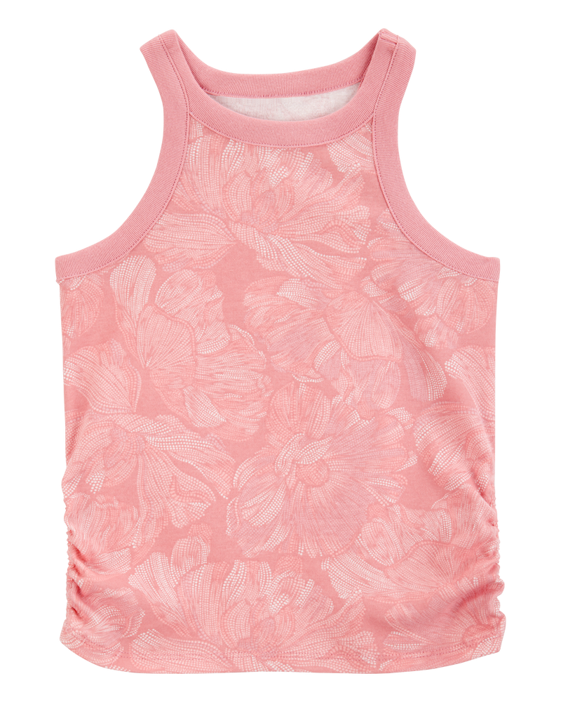 Kid Floral Ribbed Tank Top - Pink, image 1 of 3 slides