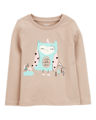 Toddler Girl Owl Cotton Blend Graphic Tee, image 1 of 3 slides