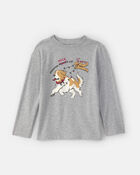 Boys Christmas Dog Long-Sleeve Graphic T-Shirt - Grey, image 1 of 3 slides