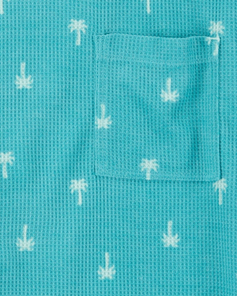 Kid Palm Tree Print Loose Fit Jersey 2-Piece Pyjamas, image 2 of 3 slides