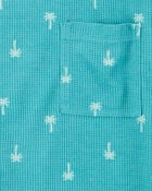Kid Palm Tree Print Loose Fit Jersey 2-Piece Pyjamas, image 2 of 3 slides