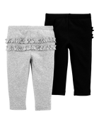 Baby 4-Pack Ruffle-Detail Cotton Pants, image 2 of 9 slides