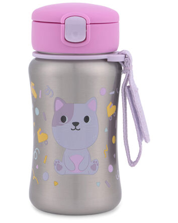 Bouteille &agrave; paille en acier inoxydable Besties Squad - Chat, 