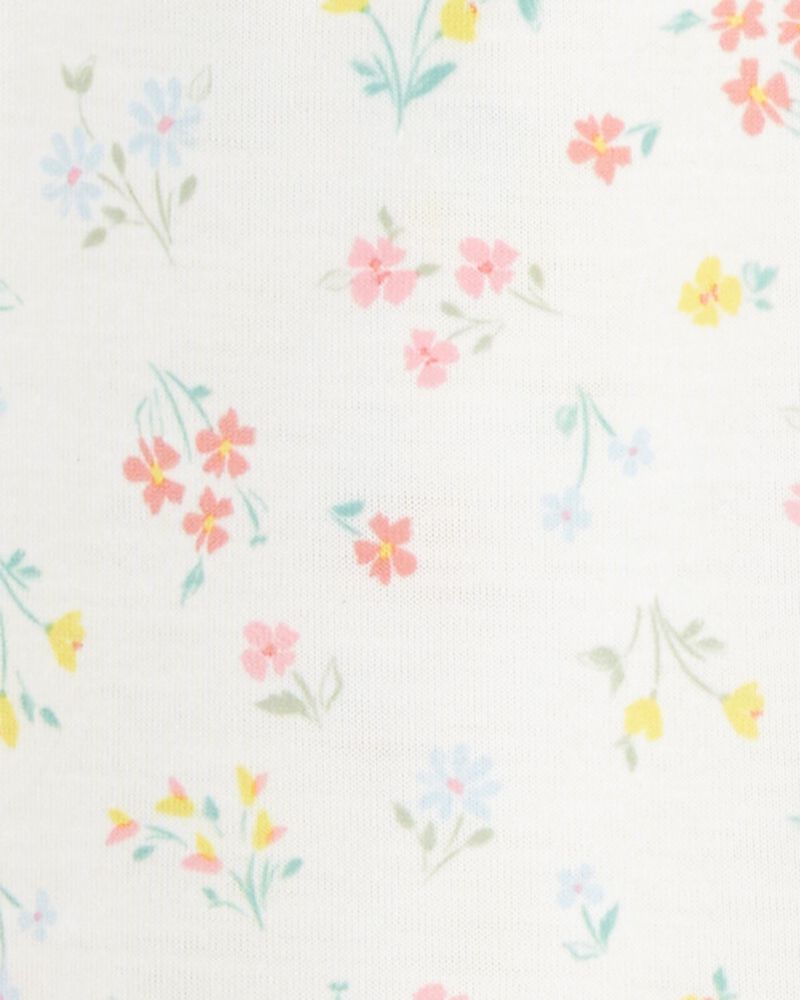 Toddler Floral Loose Fit 2-Piece Pyjamas - White, image 2 of 3 slides