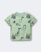 Tout-petit - T-shirt d&eacute;contract&eacute; &agrave; imprim&eacute; de th&egrave;me musical - Vert, image 2 sur 6 diapositives